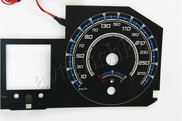 Renault Megane 2 светодиодные шкалы (циферблаты) на панель приборов - дизайн 3