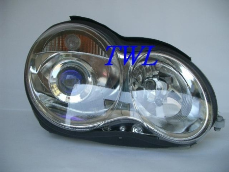 Mercedes C-class W203 (00-07) фары передние линзовые хромированные, комплект 2 шт.