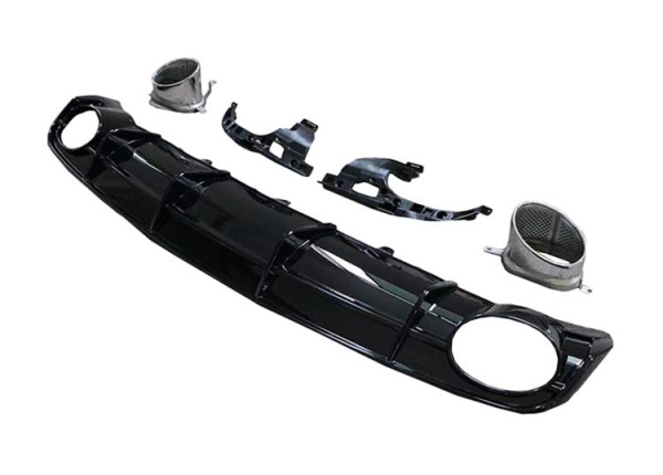 Диффузор RS6 с насадками для Audi A6 штатная 2016-2018