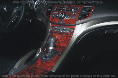 Декоративные накладки салона Acura TSX 2009-н.в. полный набор, без навигации