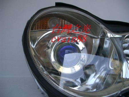 Mercedes C-class W203 (00-07) фары передние линзовые хромированные, комплект 2 шт.