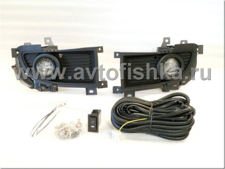 Mitsubishi Lancer 9 (05-07) фары передние противотуманные с черными рамками, комплект 2 шт.