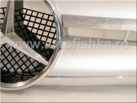 Mercedes SLK R170 (98-04) решетка радиатора 2 ламели, дизайн AMG, серебристая