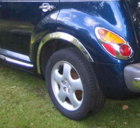 Chrysler PT Cruiser (00-09) накладки на колесные арки, из нержавеющей стали, хромированные, комплект 4 шт.