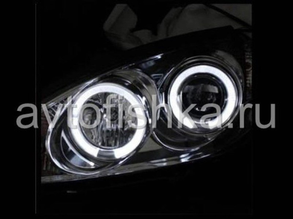 Toyota Camry 30 (02-06) UAE, Europe, USA фары передние черные с DRL, комплект 2 шт.