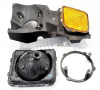 Hummer H3 (05-) фары линзовые хром (диодные) с конструктивами для установки