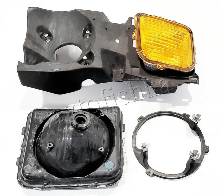 Hummer H3 (05-) фары линзовые хром (диодные) с конструктивами для установки