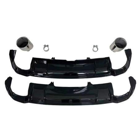 Черный диффузор для Audi A4 S-line 2016-2019