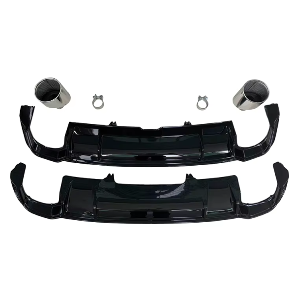 Черный диффузор для Audi A4 S-line 2016-2019