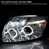 Dodge Caliber (06-12) фары передние линзовые хромированные, со светящимися ободками, комплект 2 шт.