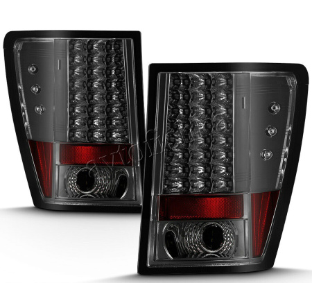 Jeep Grand Cherokee (04-) фонари задние светодиодные черные, комплект 2 шт.
