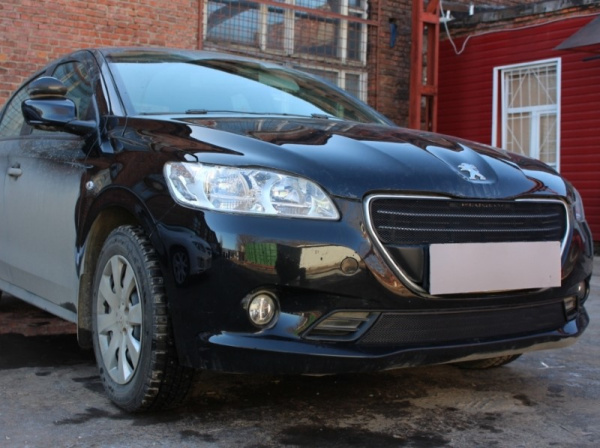 Peugeot 301 (12–15) Защита радиатора, чёрная, низ