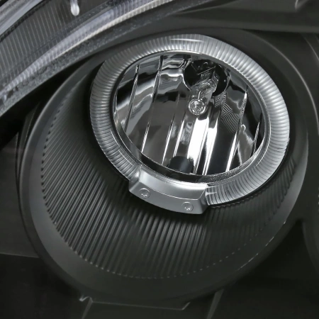 Honda Civic (01-03) 2, 4 дв. фары передние линзовые черные, со светящимися ободками, комплект 2 шт.