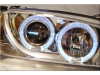 Subaru Impreza GC, GF (93-01) фары передние хромированные, со светящимися ободками и светодиодами, комплект 2 шт.