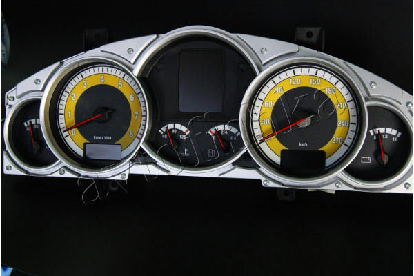 Porsche Cayenne 2002-2010 светодиодные шкалы (циферблаты) на панель приборов - дизайн 1
