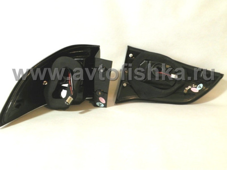 Mitsubishi Pajero Sport, Challenger (09-) фонари задние светодиодные черные, комплект 2 шт.