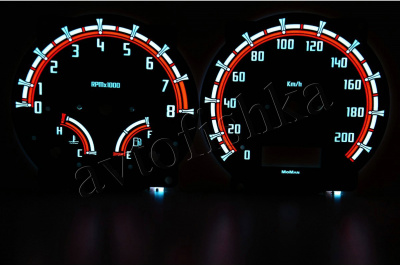 Honda HRV светодиодные шкалы (циферблаты) на панель приборов - дизайн 1