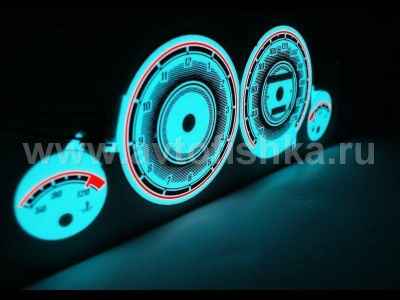 Audi 100 C4; C3 (88-94) светящиеся шкалы приборов - накладки на циферблаты панели приборов, дизайн № 3