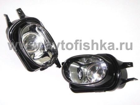 Mercedes C-class W203, W215, W211, W209, R230 фары противотуманные линзовые, AMG стиль, комплект 2 шт.