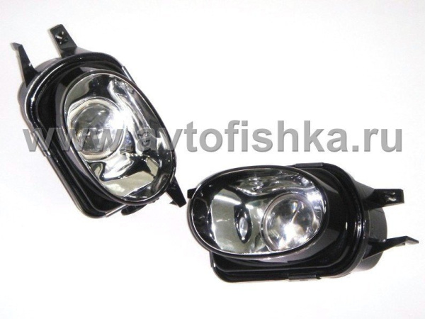 Mercedes C-class W203, W215, W211, W209, R230 фары противотуманные линзовые, AMG стиль, комплект 2 шт.