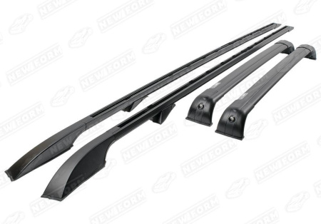 Land Rover Discovery 4 поколение (рестайлинг) 2013 - 2016 Комплект рейлинги и поперечины для Land Rover Discovery 4 рестайлинг черные