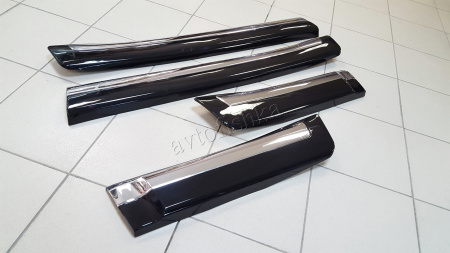 Toyota Land Cruiser 200, Lexus LX570 (08-15) молдинги (накладки) на двери, черные хром, Оригинал