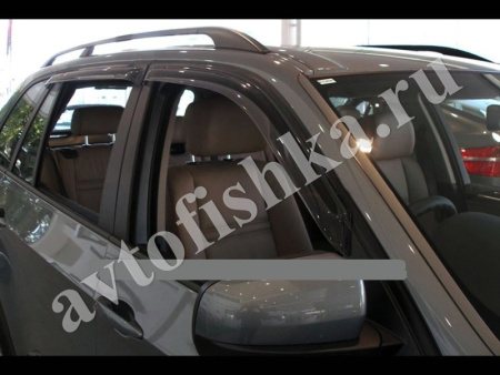 Дефлекторы боковых окон 4 части темные BMW X5 2007-