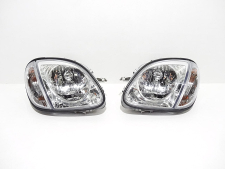 Mercedes SLK R170 (98-04) фары передние хромированные, с поворотниками, комплект 2 шт.