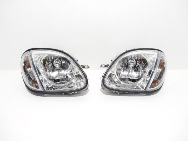 Mercedes SLK R170 (98-04) фары передние хромированные, с поворотниками, комплект 2 шт.