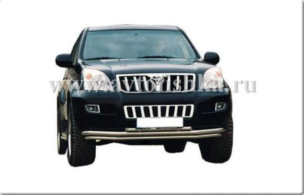 Toyota Land Cruiser Prado 120 (02-09) защита переднего бампера, тройная труба.
