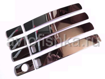 Nissan Qashqai (07-) молдинги на ручки дверей внешние под смарт ключ, нержавеющая сталь, комплект 4 шт.