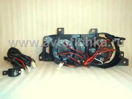 BMW 5 E34 (88-94) фары передние линзовые, со светящимися ободками, комплект 2 шт.