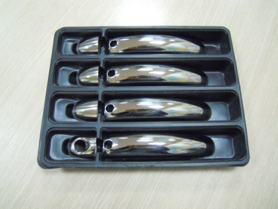 Volkswagen Touareg (03–09) Накладки на дверные ручки, нерж., 4 двери (с отв-тием под сенсор)