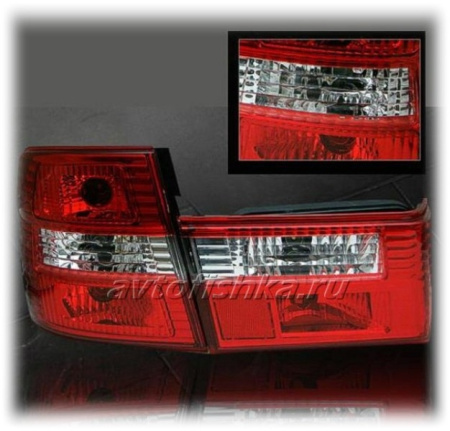 BMW 5 E34 (88-94) прозрачные фонари задние красно-белые, комплект лев.+прав.