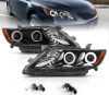 Toyota Camry XV40 (2006-2009) фары передние линзовые черные, со светящимися ободками