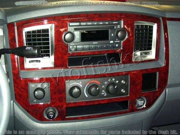 Декоративные накладки салона Dodge RAM 2006-2008 полный набор