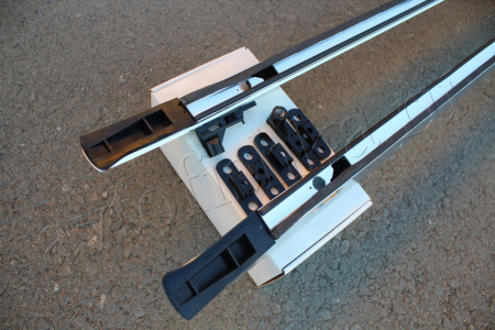 Toyota Land Cruiser Prado 150 (10-) рейлинги на крышу продольные серебристые, дизайн Lexus GX460