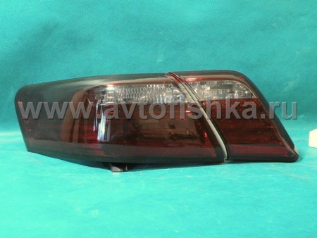 Toyota Camry V40 (2006-2011) фонари задние светодиодные темные красно-тонированные, дизайн Lexus, комплект лев.+прав.