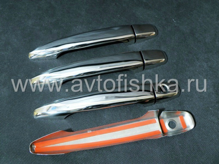 Toyota Camry 40, Prado 120 накладки на ручки дверей из нержавеющей стали, комплект на 4 двери