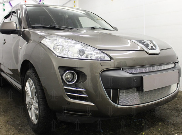 Peugeot 4007 (07–13) Защита радиатора, хром, низ