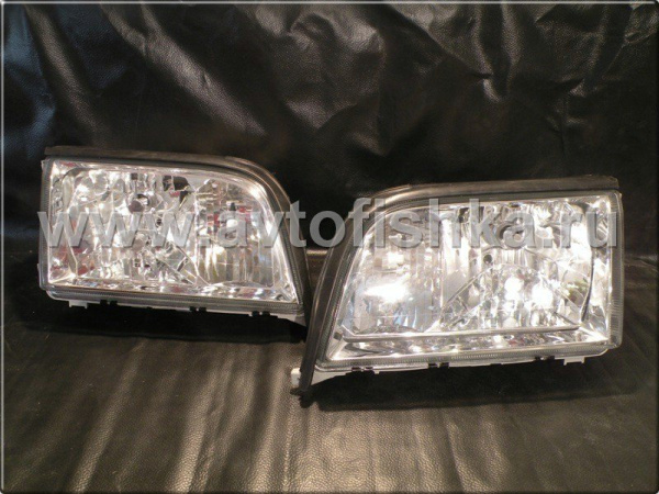 Mercedes S W140 (92-99) передние фары хромированные, комплект 2 шт.