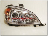 Mercedes ML W163 (98-05) фары передние линзовые хромированные, с нижней подсветкой, с мотором электрокорректора, комплект 2 шт.