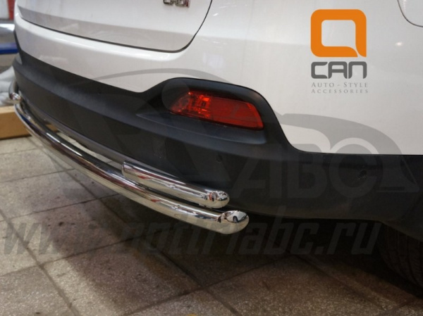 Kia Sorento (15–) Защита заднего бампера одинарная с уголками d 60/42 мм, нерж.