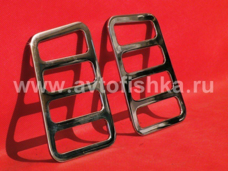 Hummer H2 (02-08) хромированные алюминиевые накладки на фонари заднего бампера, комплект 2 шт.