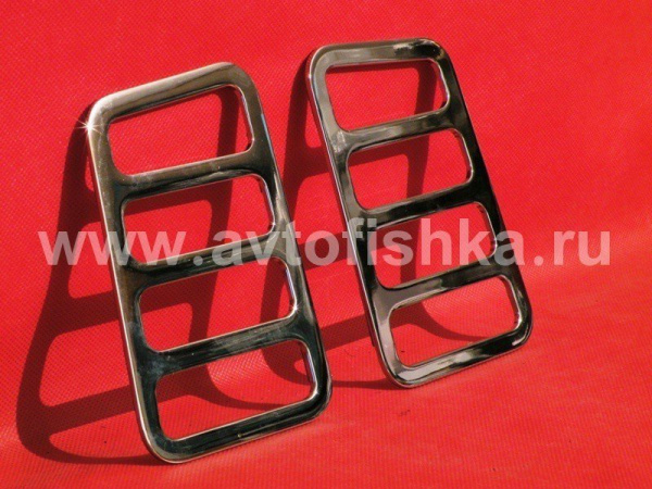 Hummer H2 (02-08) хромированные алюминиевые накладки на фонари заднего бампера, комплект 2 шт.