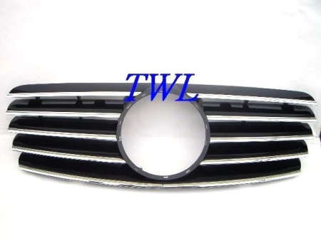 Mercedes CLK W208 (95-02) решетка радиатора черная, дизайн Big Star, стиль SL, со звездой