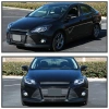 Ford Focus 3 (11-13) тюнинговые фары линзовые со светящейся полосой, черные