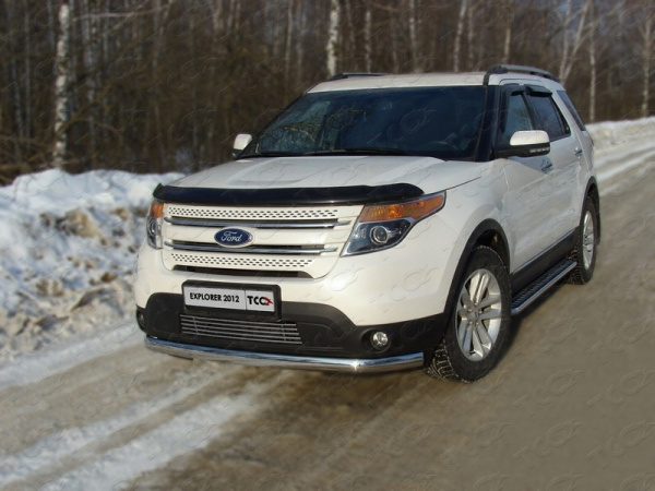 Ford Explorer (12–) Защита передняя (овальная длинная) 75х42 мм