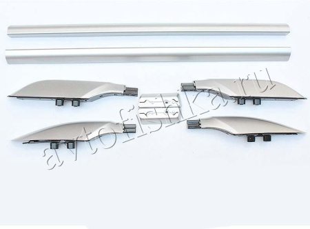 Toyota Land Cruiser Prado FJ150 (10-) серебристые рейлинги на крышу, дизайн оригинал