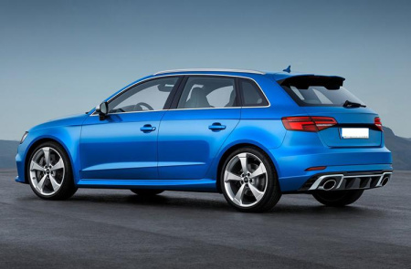 Диффузор RS3 в бампер для Audi A3 хэтчбек 2017-2020